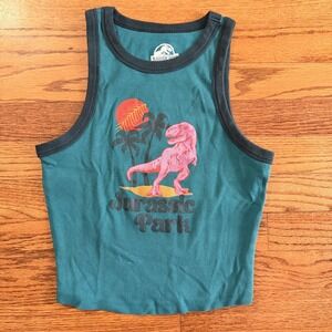 Jurassic Park Women's Graphic Tank Top Green Size S